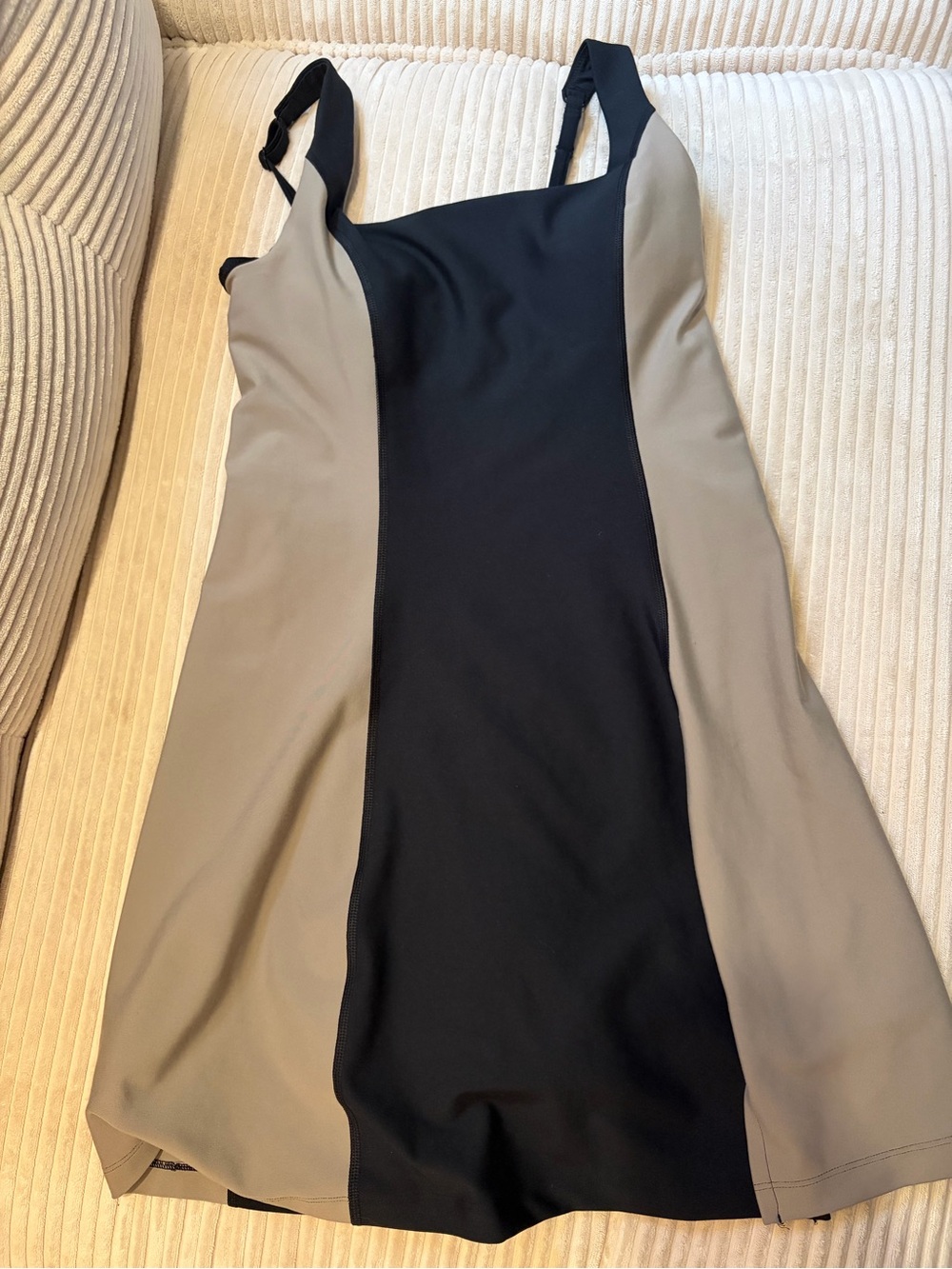 Athletic dress with built in shorts tan and black size small YPB sculptlux